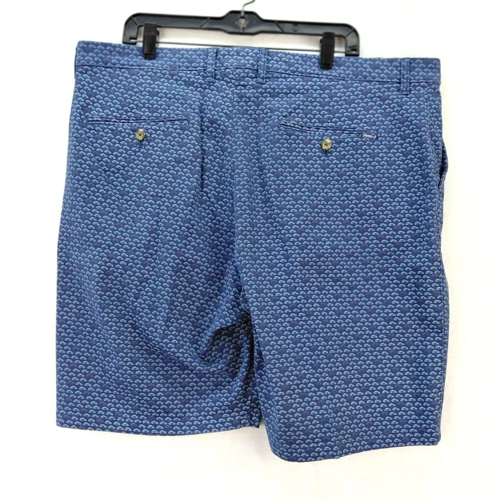 Johnnie-O Mens Size 40 Blue Golf Shorts Fahrvergnugen VW Bug Car All Over Print